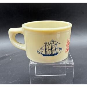 Shulton Old Spice Ship Grand Turk Salem - 1876 Milkglass Shaving Mug Vintage 70s